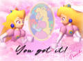 Peach's congratulations screen.