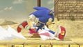 Sonic dashing on the stage.