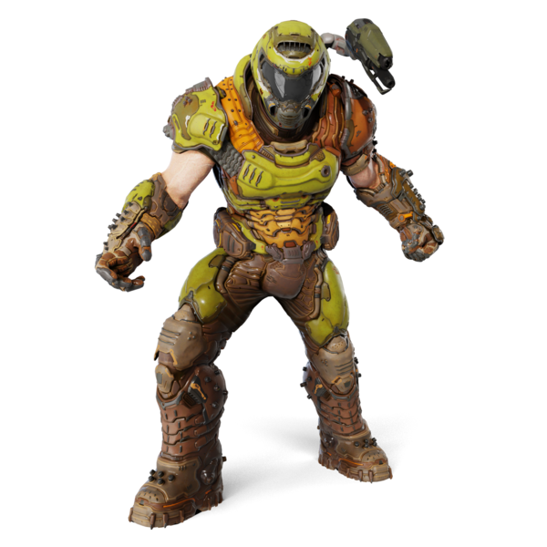 File:Doomguy modern skin fake render.png