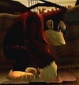 Giant Donkey Kong's appearance on the Jungle Japes stage in the Adventure Mode of Super Smash Bros. Melee.