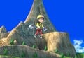 Giovanna, a Mii, flying with a Rocket Belt in Ultimate.