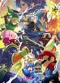 Chrom's cameo in Robin and Lucina's SSB4 poster.