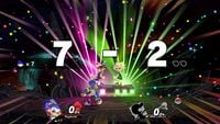 The stock counter in a one-on-one fight at Final Destination in Ultimate with a score of 7-2.