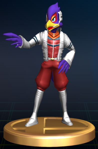 File:Falco (Command) - Brawl Trophy.png