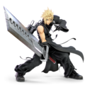 Cloud in his Advent Children costume, as he appears in Super Smash Bros. Ultimate.