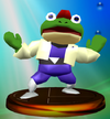 Slippy Toad trophy from Super Smash Bros. Melee.