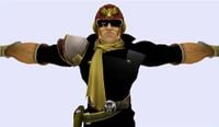 A beta image of Captain Falcon in Super Smash Bros. Brawl.