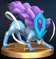 The Suicune trophy in Brawl.
