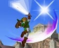Using his aerial Spin Attack on Temple.