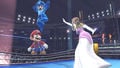 Mario jumping on the ropes.