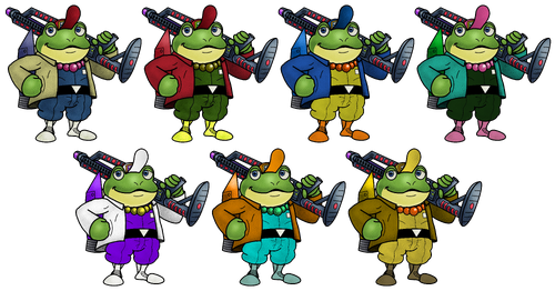 Slippy's alternate costumes in Remix
