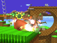 Charizard using its side special in Project M.