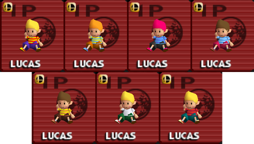Lucas's alternate costumes in Remix