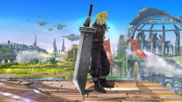 Cloud's down taunt in SSB4.