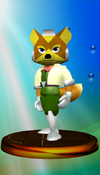 Fox McCloud trophy from Super Smash Bros. Melee.
