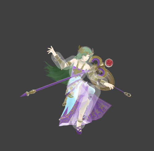 Hitbox visualization for Palutena's Neutral aerial