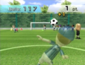 The soccer ball as it appears in Wii Fit's minigame, Soccer Heading.