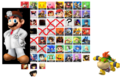 A comparison of Dr. Mario, Ness, and Bowser Jr.'s icons and various existing official and fan-made renders.