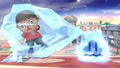 Villager frozen beside a Freezie in Smash 4.