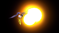 The hitbox of Meta Knight's glide attack in Brawl.