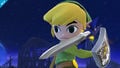 Toon Link beginning to use his forward smash.