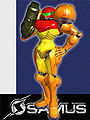 Samus with her Arm Cannon in Melee.