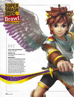 Scan of Smash Files #03 from volume 208 of Nintendo Power, featuring Pit.